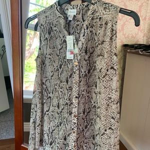 Dynamite snake print button up blouse NWT